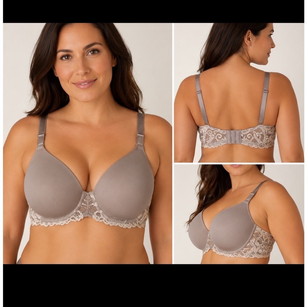 Wacoal Underwire Bra 36DD Taupe Lace Full Coverage 853322 Womens